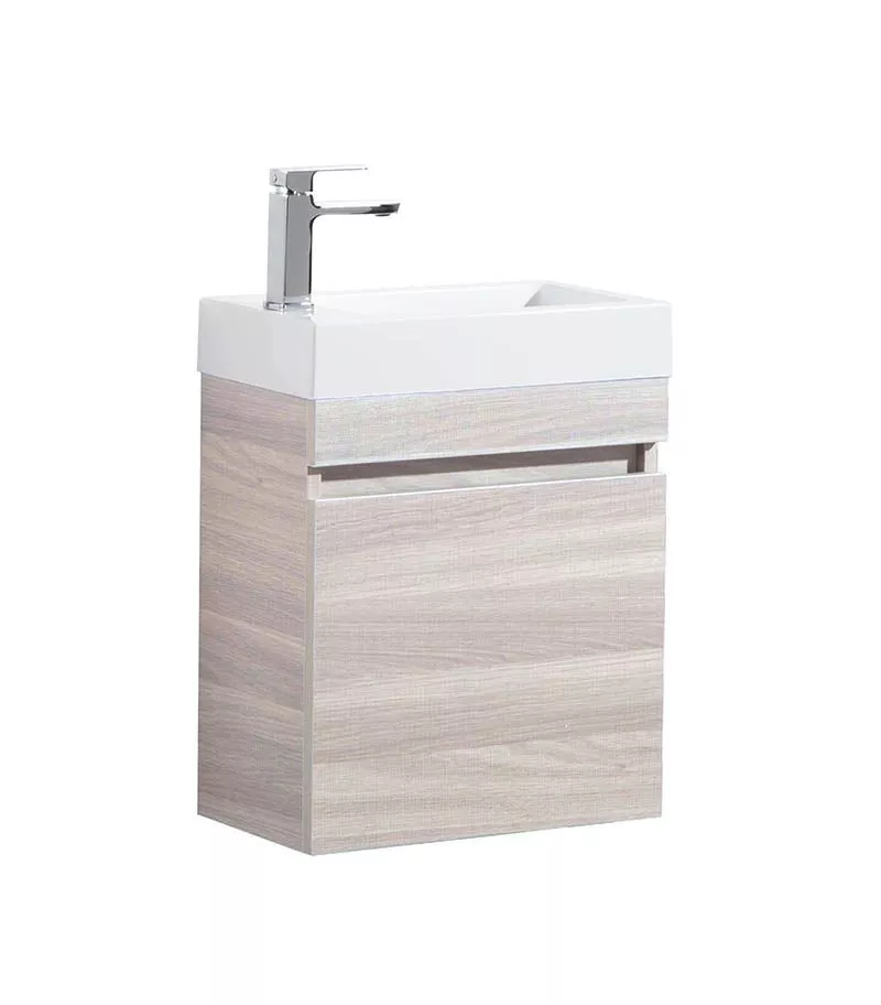 450mm x 250mm x 480mm Avie Light Oak Ensuite Wall Hung Vanity Unit