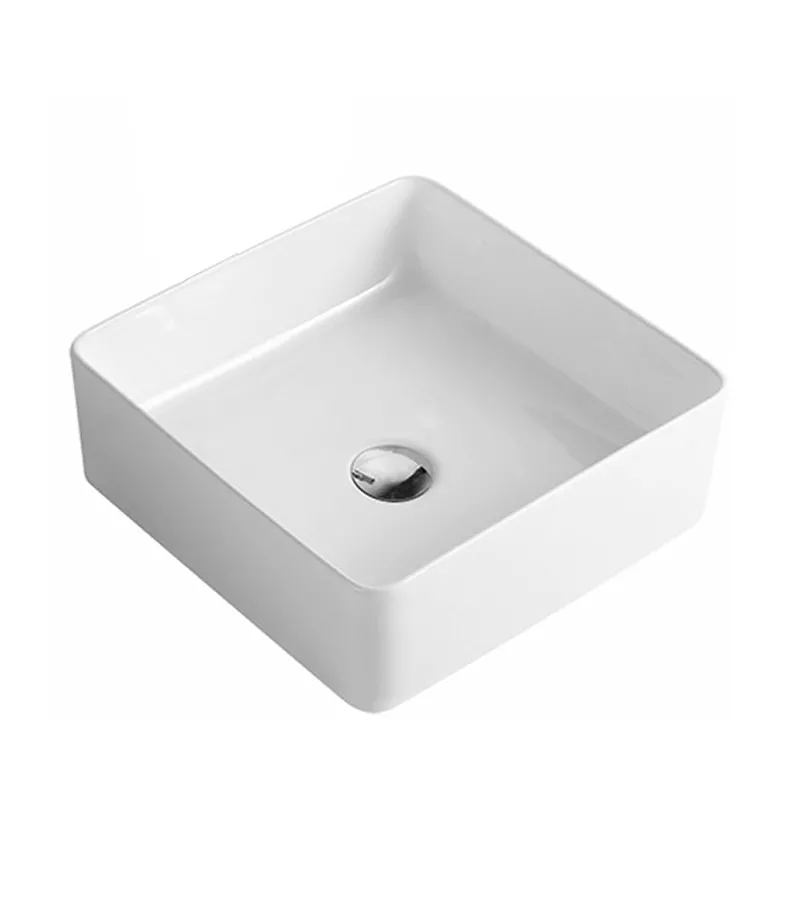 Cove Gloss White Square Above Counter Ceramic Basin