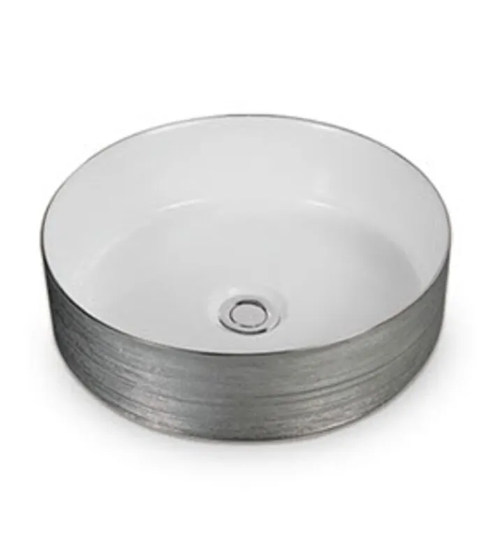 355 x 355 x 115mm Silky Silver Round Above Counter Basin