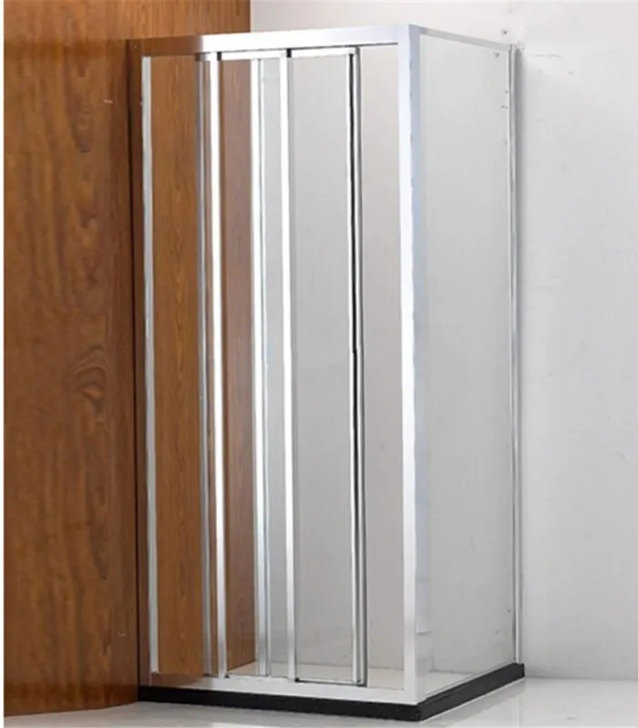 Square & L-Shape Framed Sliding Three Panel Doors Shower Screen - Chrome Fittings