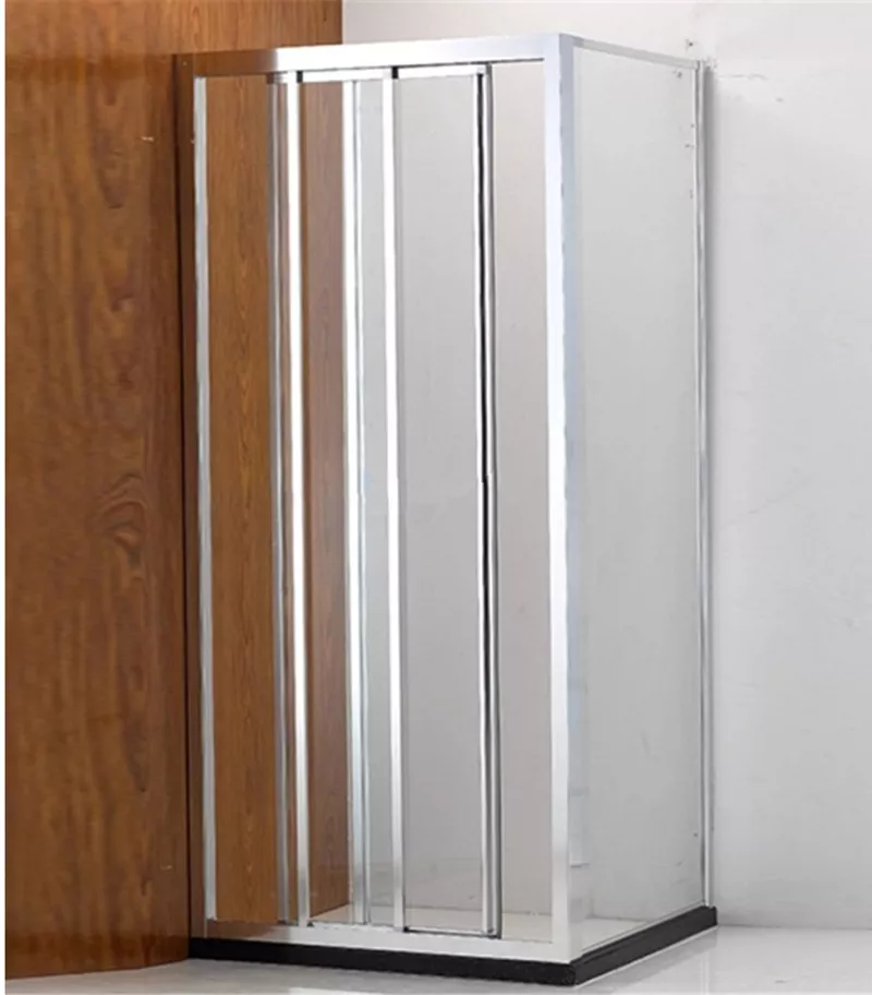 Square & L-Shape Framed Sliding Three Panel Doors Shower Screen - Chrome Fittings