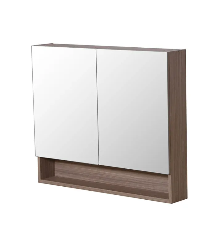 Citi Light Oak PVC 900mm x 750mm Shaving Cabinet