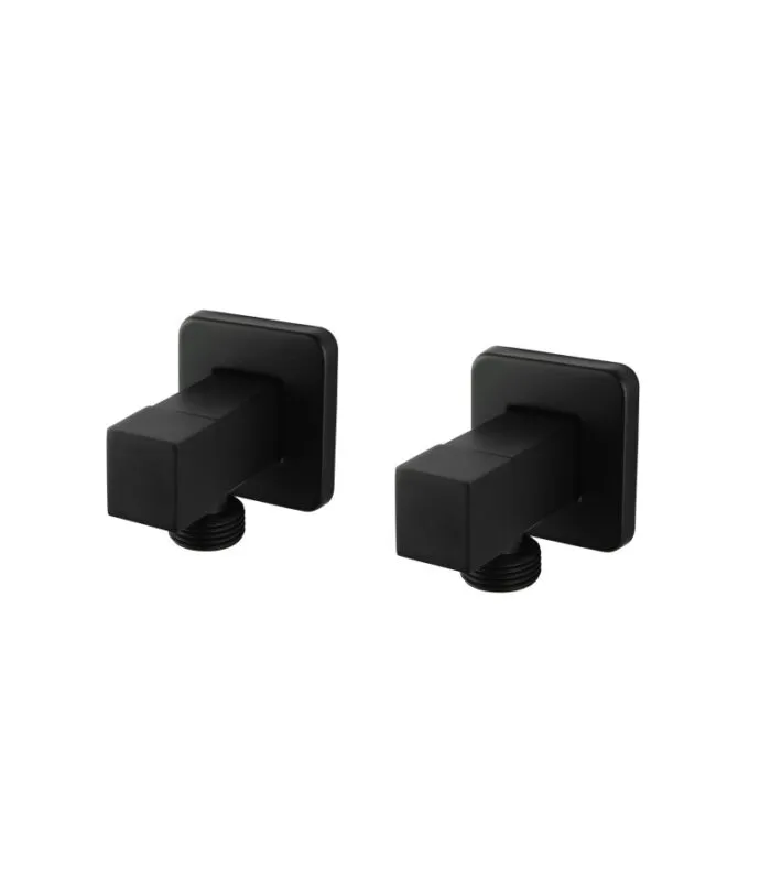 Cube Matt Black Square 1/4 Turn Washing Machine Stops
