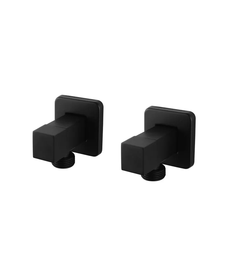 Cube Matt Black Square 1/4 Turn Washing Machine Stops