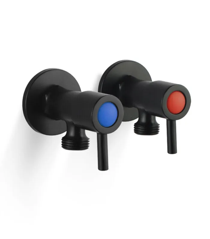 Pentro Matt Black Round 1/4 Turn Washing Machine Stops