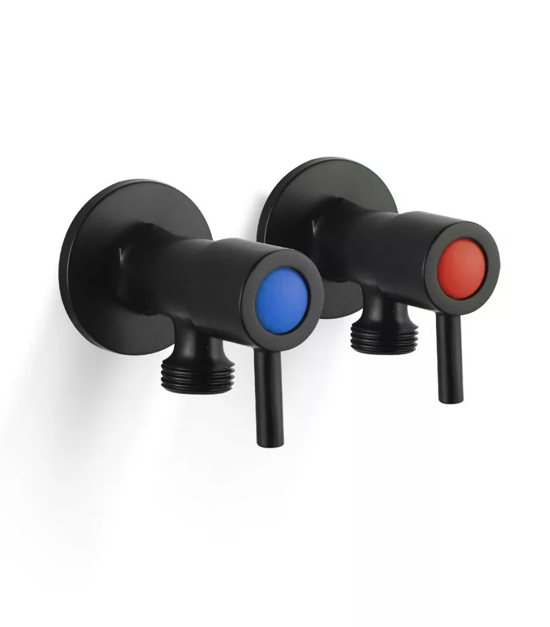 Pentro Matt Black Round 1/4 Turn Washing Machine Stops