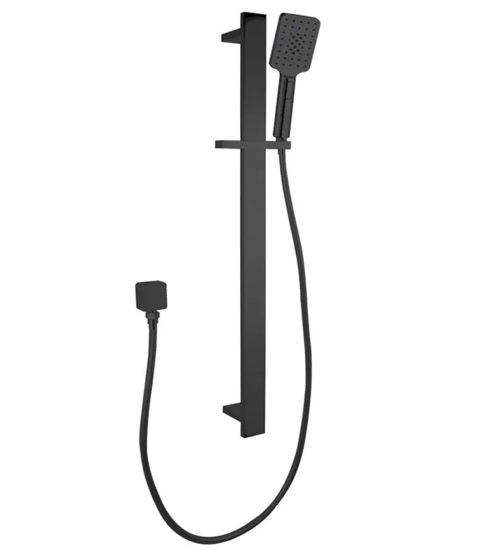Bellino Matt Black Square Shower Rail