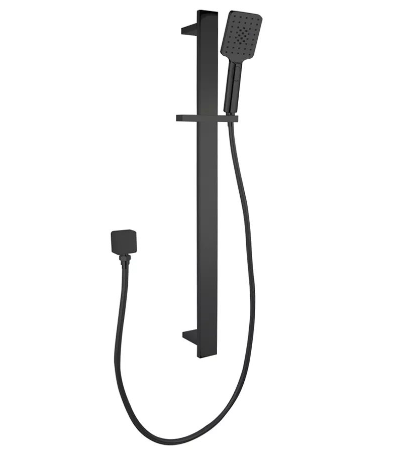 Bellino Matt Black Square Shower Rail