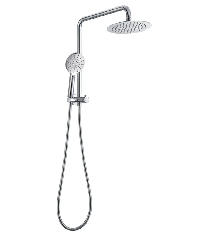 BK Rund Chrome Round Twin Shower No Rail