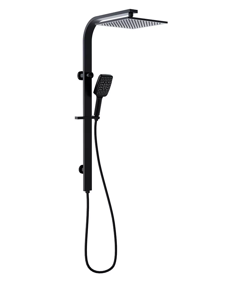 Sando Matt Black Twin Shower Set With 6 Function Patent Hand shower