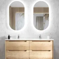Byron Natural Oak 1200mm Double Bowl Plywood Wall Hung Vanity Ceramic Top Byron Natural Oak 1200mm Double Bowl Plywood Wall Hung Vanity Ceramic Top