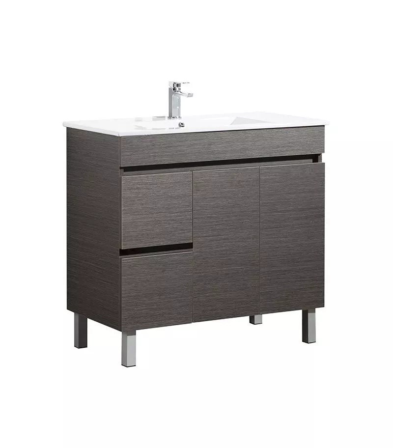 Avie Dark Brown 900mm PVC Freestanding Vanity