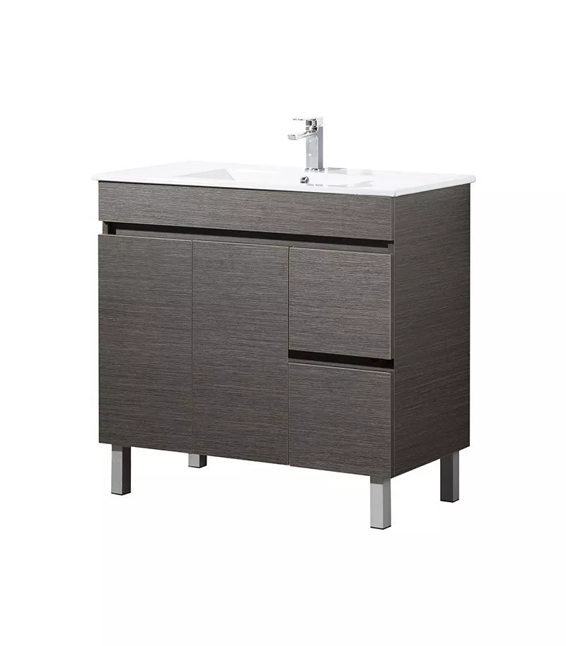 Avie Dark Brown 900mm PVC Freestanding Vanity