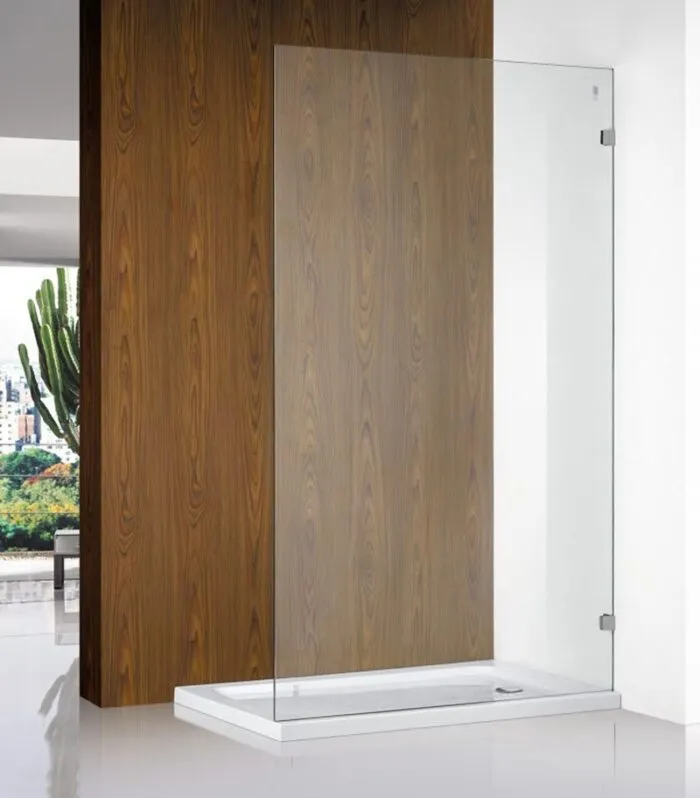Brushed Nickel Single Frameless Shower Screen Panel