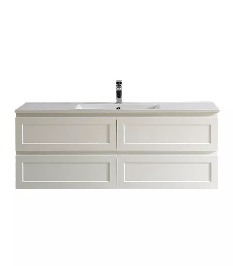 Fremantle Matt White 1500mm Single Bowl PVC Wall Hung Vanity