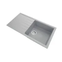 Carysil 1000mm Concrete Grey Single Bowl With Drainer Board Granite Kitchen Sink TWMD-100LG