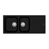 Carysil 1160mm Black One And 3/4 Bowls Granite Topmount With Drainer Board Kitchen Sink TWM-NBD200 Carysil 1160mm Black One And 3/4 Bowls Granite Topmount With Drainer Board Kitchen Sink TWM-NBD200