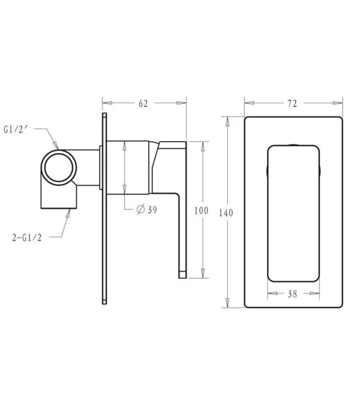 IKON Ceram Wall Mixer - Specification