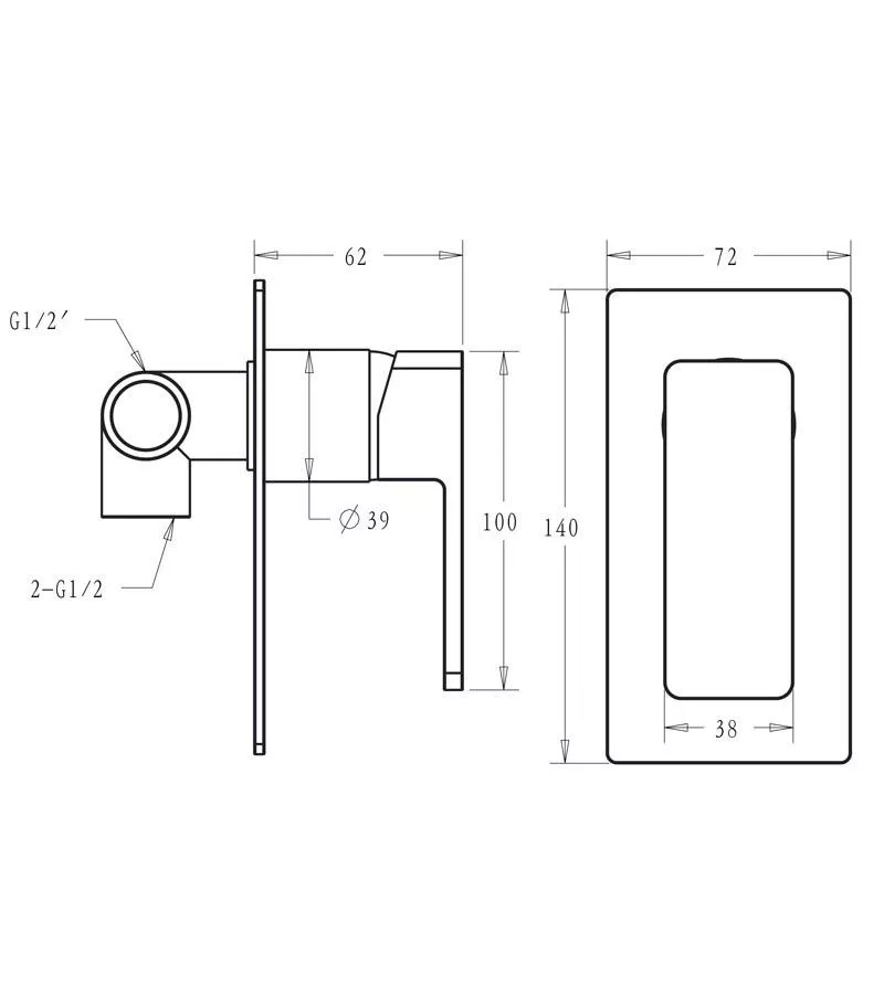 IKON Ceram Wall Mixer - Specification