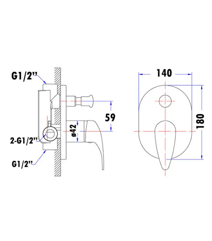 Specification For Acco Wall Mixer With Diverter