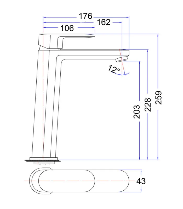 Specification For Cora Tall Basin Mixer