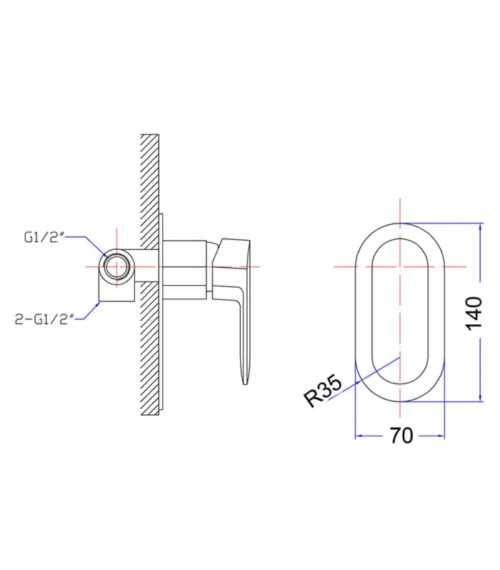 Specification For Cora Wall Mixer