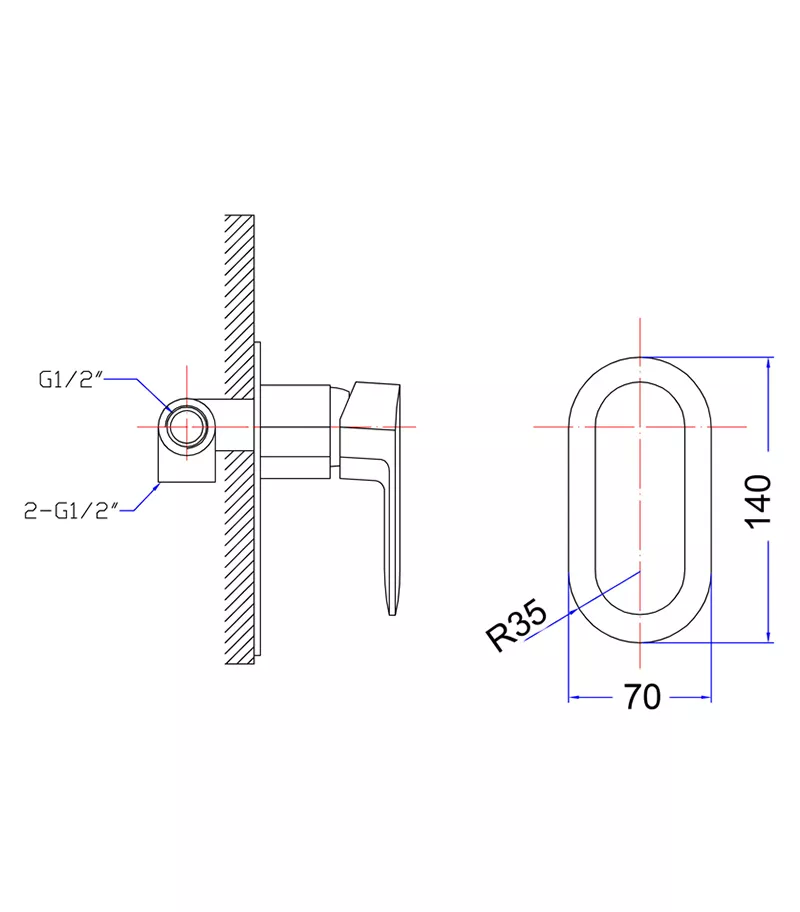 Specification For Cora Wall Mixer