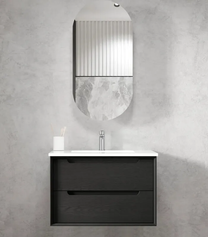 Byron Black Oak 750mm Plywood Wall Hung Vanity BY750BCT