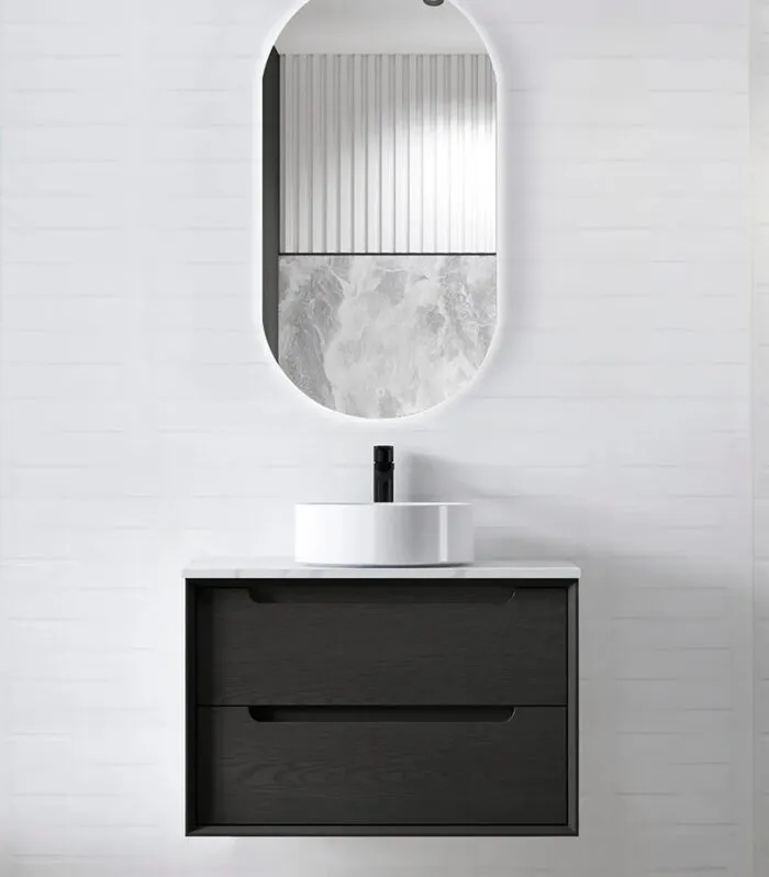 Byron Black Oak 750mm Plywood Wall Hung Vanity BY750BST