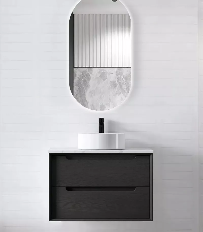 Byron Black Oak 750mm Plywood Wall Hung Vanity BY750BST