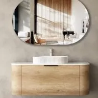 Bondi 1200mm Single Bowl Plywood Wall Hung Vanity – Natural Oak Bondi 1200mm Single Bowl Plywood Wall Hung Vanity – Natural Oak