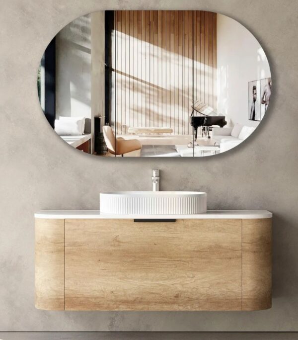 Bondi 1200mm Single Bowl Plywood Wall Hung Vanity – Natural Oak