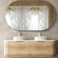 Bondi 1500mm Double Bowl Plywood Wall Hung Vanity – Natural Oak Bondi 1500mm Double Bowl Plywood Wall Hung Vanity – Natural Oak