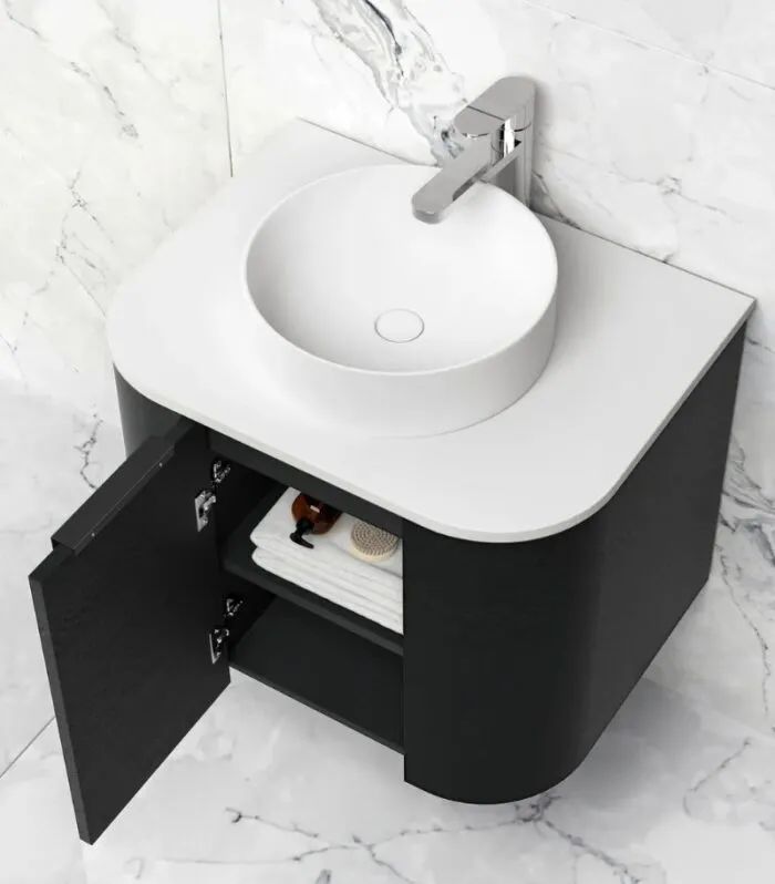 Bondi 600mm Plywood Wall Hung Vanity – Black Oak | Interior