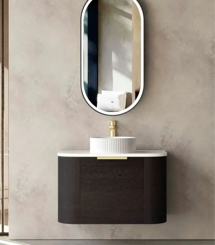 Bondi 750mm Plywood Wall Hung Vanity – Black Oak