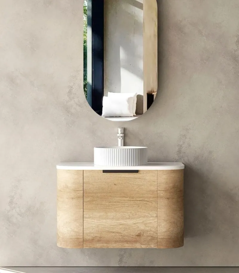 Bondi 750mm Plywood Wall Hung Vanity – Natural Oak