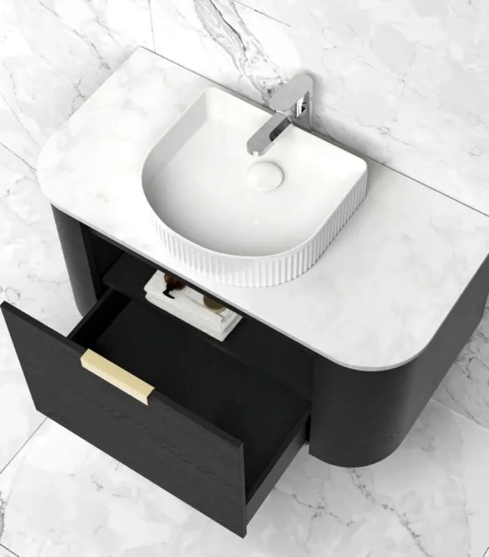 Bondi 900mm Plywood Wall Hung Vanity – Black Oak | Interior