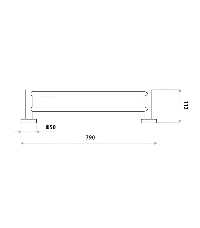 Loui 790mm Double Towel Rail – Cut to Size | Specification