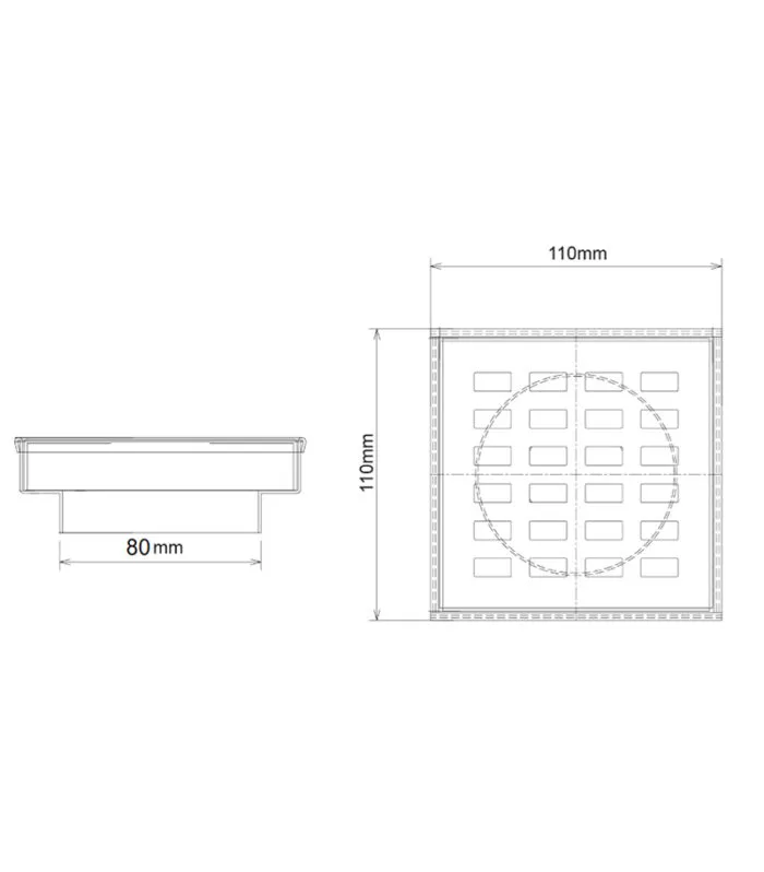 Grill Floor Waste - Brushed Brass Specification