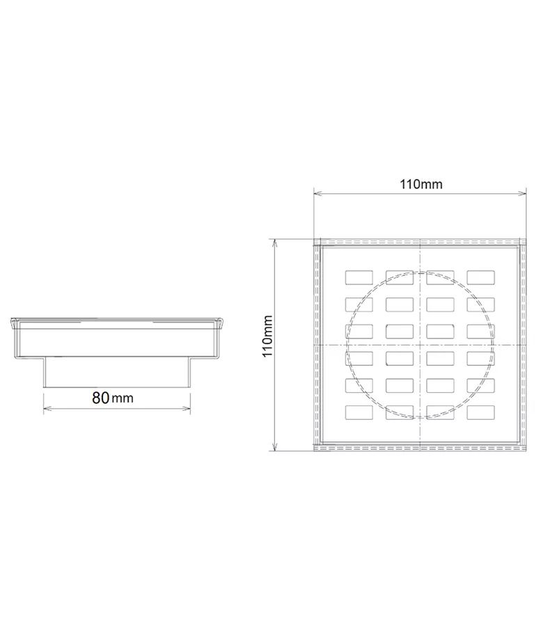Grill Floor Waste - Brushed Brass Specification