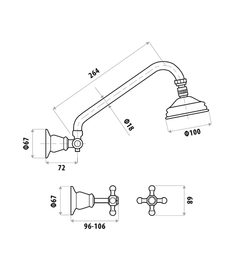 Noosa Heritage Shower Tap Set Spec