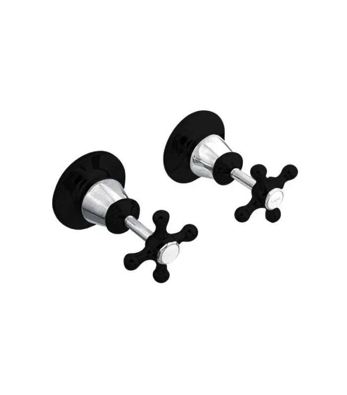 Noosa Heritage Wall Top Assembly - Matt Black & Chrome