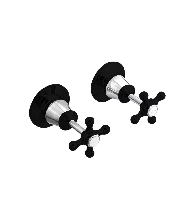 Noosa Heritage Wall Top Assembly - Matt Black & Chrome