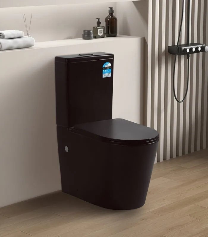 Reno 022 Rimless Matt Black Wall Faced Universal Toilet Suite - Background
