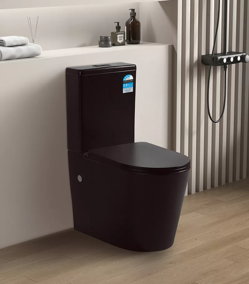 Reno 022 Rimless Matt Black Wall Faced Universal Toilet Suite - Background