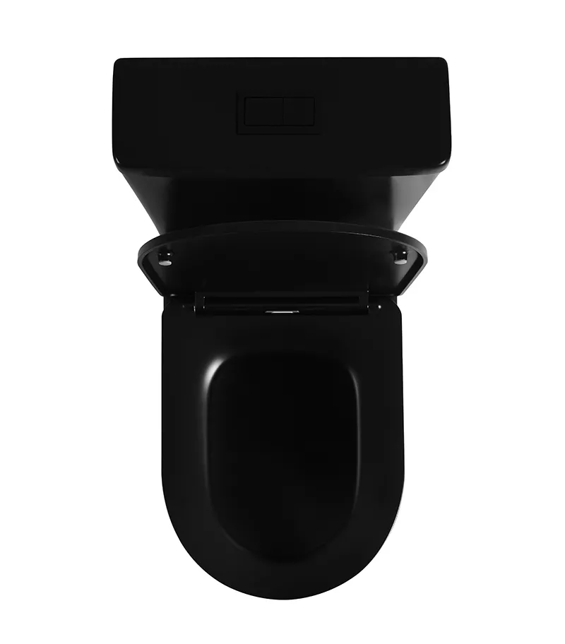 Reno 022 Rimless Matt Black Wall Faced Universal Toilet Suite - Topview