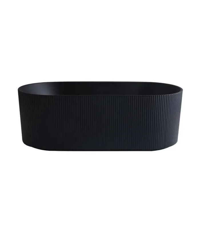 Ally Groove Freestanding Bath - Matt Black