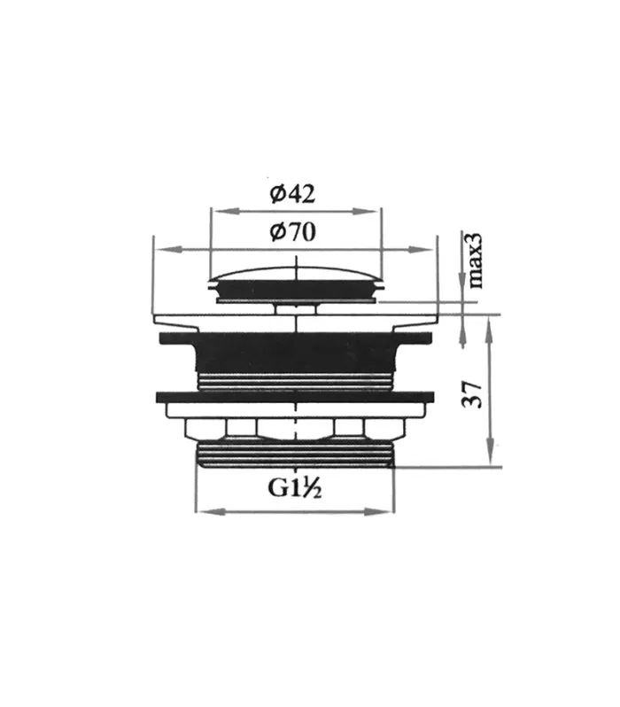 40mm Non Overflow Pop Up Bath Waste Specification