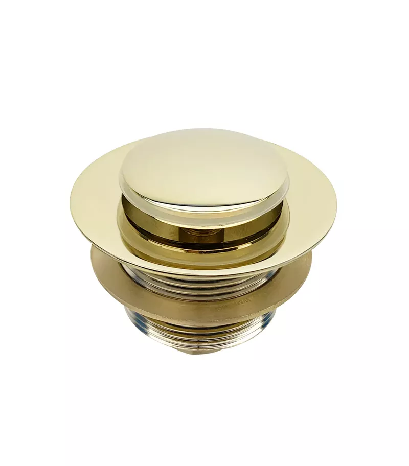 40mm Non Overflow Pop Up Bath Waste - Brushed Gold Popup View