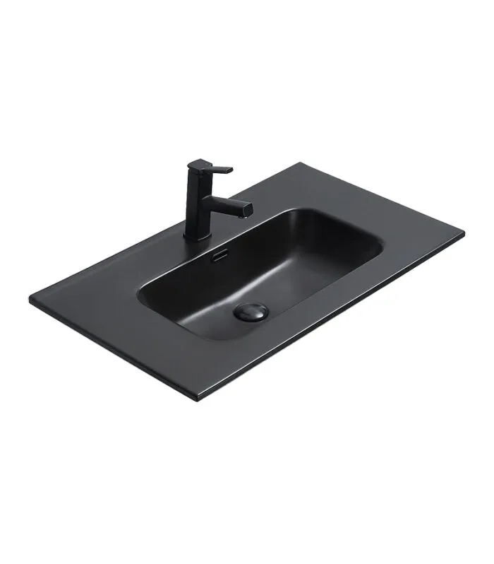 Olivia Matt Black Ceramic Vanity Top OMB600/750/900